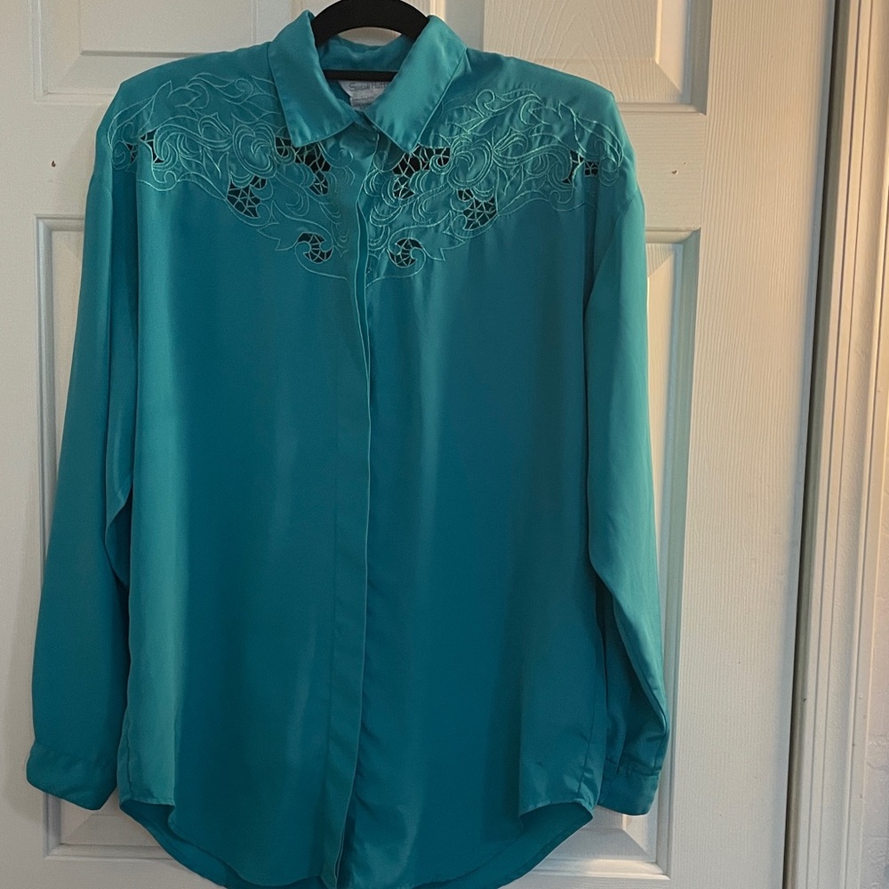 VINTAGE SUSAN HUTTON EMBROIDERED BLOUSE